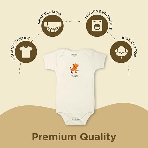 Kee-Ka Baby Clothes - Unisex Newborn Bodysuit - Organic Cotton Short Sleeve Onesie with Print2