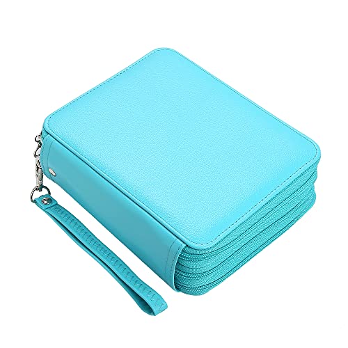 Image of 72 Slots Pencil Case Organizer w /Removal Handle Strap | 3-Layer Zipped Pencils Box Large for Colored Pencils Watercolor Pencils for Office and Travel for Artist