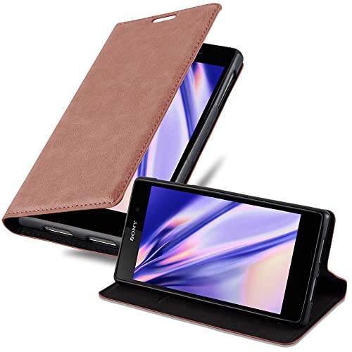 Cadorabo Funda Libro para Sony Xperia Z1 en MARRÓN Capuchino   Cubierta Proteccíon con Cierre Magnético, Tarjetero y Función de Suporte   Etui Case Cover Carcasa