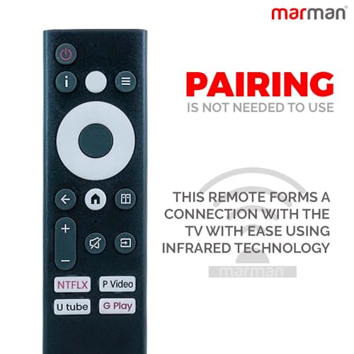 Image of marman Compatible with Intex Google TV Remote Control Suitable for Smart LED 4K Ultra HD Full HD QLED Television Without Voice Command - Match Keys Exactly with Existing Remote Controller