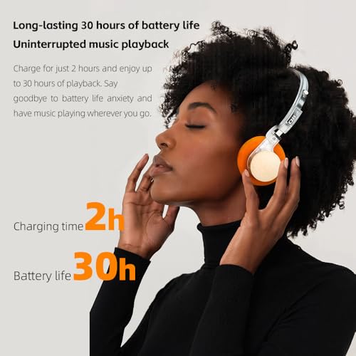 Image of FiiO EH11 Retro On-Ear Bluetooth Headphones, LDAC Hi-Res Wireless, Lightweight 92g, 30H Playtime, Dual Device Connection, App EQ & Gaming Mode, Built-in Mic (Transparent)