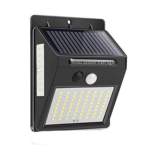 Lumières Solaires De Jardin 144/100 Led Lumière De Capteur De Corps Humain À Trois Côtés, Lampe Solaire Extérieure, Réverbère Solaire À Capteur De Mouvement Pir, Pour La Décoration De Jardin