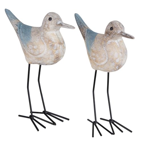 Estatuas de Gaviota Decorativas de Madera 2 Piezas miniatura 1