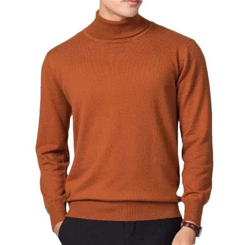 2024 Men's Solid Color Turtleneck Pullover Knitted Warm Winter Sweater