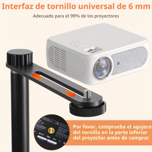 Miniatura 5 de Vexnook Soporte De Proyector Para El Hogar Para Cama Y Sofá Con Carcasa De Metal, T40, Altura Ajustable De 24 A 41 Cm, Instalación Invisible, Soporte De Proyector De Sofá De Cama Ajustable En Ángulo