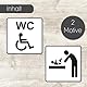 2 Aufkleber Behinderten-WC/Wickelraum, Art. hin497 wickel, je 9x9cm, Aufkleberset für Behinderten-WC und Wickelraum, Türaufkleber, Toilettenaufkleber