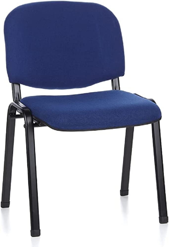 hjh OFFICE 4er Set Besucherstuhl stapelbar XT 600 Konferenzstuhl Stapelstuhl gepolstert, Metallgestell, Stoffbezug Blau 704510