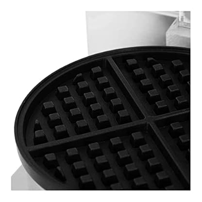 Royal Catering RCWM-2600-R Waffeleisen Waffelgerät Waffelautomat Waffle Maker Belgische Waffel Doppelt Rund (2 x 1.300 Watt, Timer 15 min, Teflon & Aluminium, Edelstahl), Silber – Bild 5