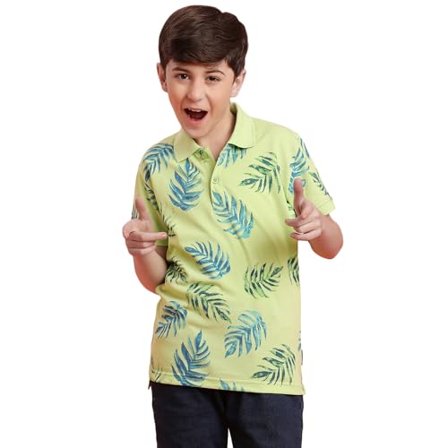 Image of Li'l Tomatoes Boys Cotton Pique Polo T-Shirt | Striped Half Sleeve Casual Summer Wear | Soft & Breathable | 9-16 Years