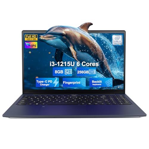 Image of NIMO 15.6" IPS FHD Student Laptop, Intel 6-Core i3-1215U, 8GB RAM, 256GB SSD (Beats R5 7520U, Up to 4.4GHz), Two-Year Warranty, Backlit Keyboard, Fingerprint, Wi-Fi 6, for Home & Business