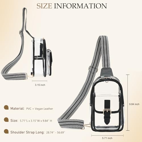LOXOMU Clear Sling Bag for Stadium Events - Crossbody Purse for Women, Chest Bag Stadium Approved2
