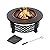 Fire Pit - 32-Inch Outdoor Fireplace with Spark Screen, Poker, and Cover - Wood-Burning Fire Pit for Yard, Patio, or Camping by Pure Garden (Bronze)
