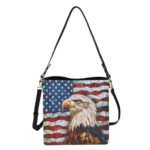 Image of HUGS IDEA Boho Bags for Women Leather Handbag Shoulder Bucket Crossbody Purse