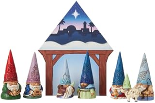 Enesco Jim Shore Heartwood Creek Small but Miraculous Gnome Christmas Pageant Scene Figurine Set, 3.125 Inch, Multicolor