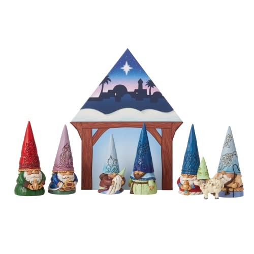 Enesco Jim Shore Heartwood Creek Small but Miraculous Gnome Christmas Pageant Scene Figurine Set, 3.125 Inch, Multicolor