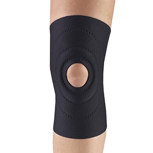 OTC Knee Support, Encircling Stabilizer Pad, Neoprene, Black, Large