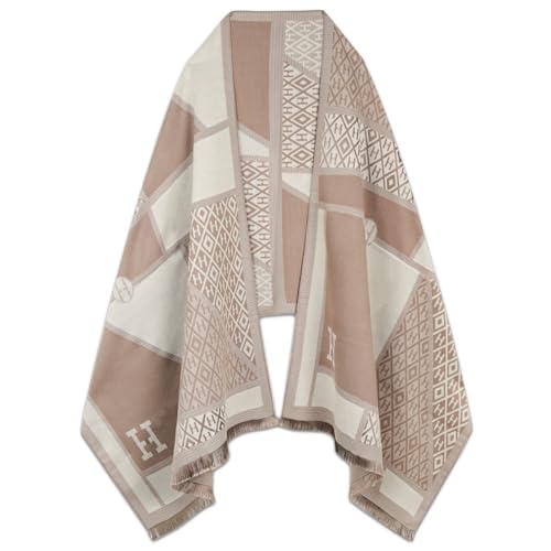 EXTREE Scarfs for Women Pashmina Silky Shawl Wrap for Evening Dressing Blanket Open Front Poncho Cape Aaa-orange