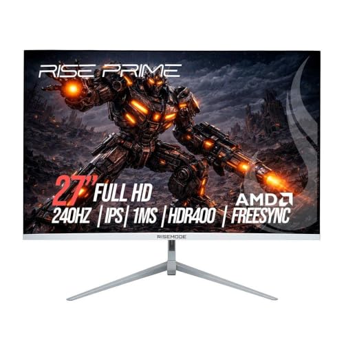 Monitor Gamer Rise Mode Prime 27", Full Hd, 240hz, 1ms, Ips, Freesync, Hdr 400 Hdmi e Displayport, Branco - Rm-mog-27f240fh-w