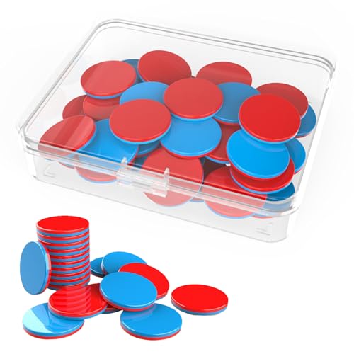 50 Stück Wendeplättchen Rot Blau Kunststoff Rechenplättchen Grundschule Wendeplättchen Mathe Rechenhilfe Zählchips Perfekt Zum Addieren Subtrahieren Sortieren
