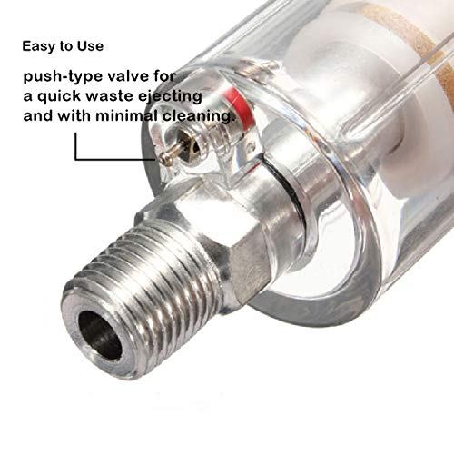 beduan Water Oil Separator Filter, 1/4" NPT Male and Female Thread Spray Gun Filters Air Line Compressor Fitting （Pack of 2） by beduan - Image 3