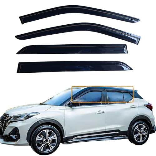 Tape On Rain Guards Window Visors for 2018-2024 Nissan Kicks,Window Vent Wind Deflectors Visors Shades for 18-24 Kicks,Car Accessories,Vent Visors,Weatherproof & Easy Installation