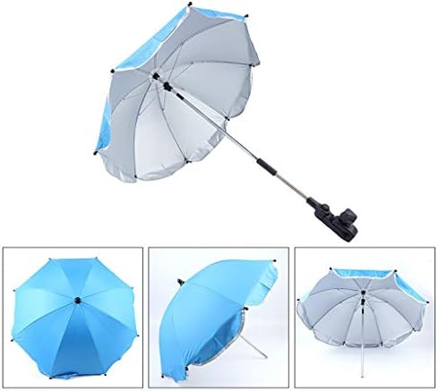 Hailong Ming Pram Umbrella Umbrella Pushchair Umbrella Rain Canopy Universal Fit Foldable NC Cloth Steel Shaft Suitable for park, Blue, as described - 3