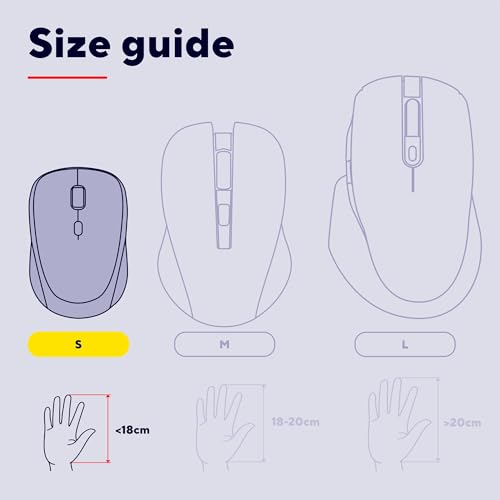 Primo Mouse Bluetooth, Mouse Wireless per Laptop, 1000-1600 DPI, per Mano Sinistra e Destra, Batterie Incluse, Mouse Senza Fili Compatto per PC, Computer, Mac, Android - Nero - Mouse gaming - Immagine 4