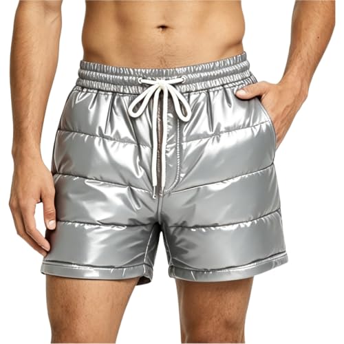 Image of Kaerm Men Quilted Padded Winter Shorts Protection Bottoms Silver 3XL