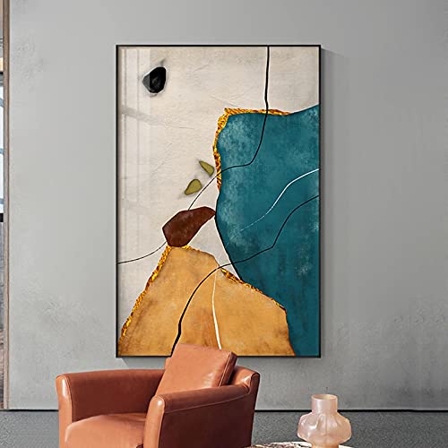 Art mural feuilles de fleurs pour un salon scandinave élégant 50x70cm