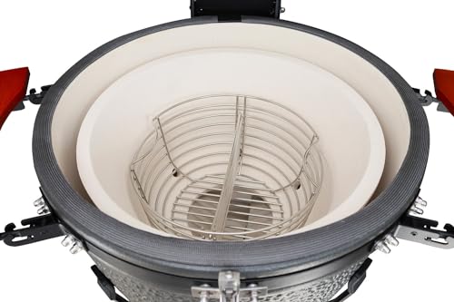 Lisa barbecue kamado 21 in ceramica con grande capacita' per cotture perfette e alta efficienza termica per grigliate all'aperto - 2