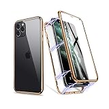 iPhone 11 Pro Case, ZHIKE Magnetic Metal Frame Front and Back Tempered Glass Full Screen Coverage On