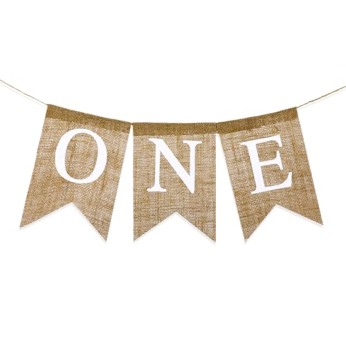 Molain One Hochstuhl-Banner zum ersten Geburtstag, rustikale...