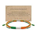 LAMIBEE Ireland Flag Bracelet, Irish St. Patrick Day Bracelet, Lucky Protection Wrist Wrap Bracelet, Amulet and Boho Style Rope Bracelet for Women, Men, Surfer String Thread (Ireland)