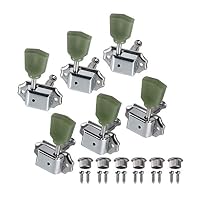 Quality machine heads for steel string LP Electric Guitar. Vintage style tuning key set is great for guitar tuning. Location: 3L3R.Heavy duty internal gear. Material: Metal body and plastic button.Button Size: approx. 18mm/0.71inch. Shaft diameter: a...