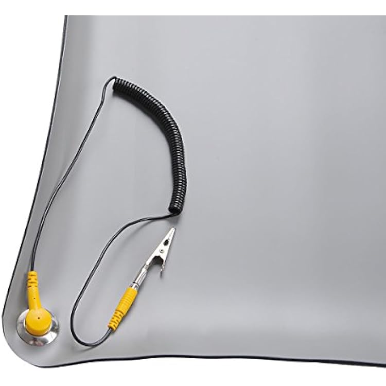 1pc New Black Durable Desktop Anti Static Mat Silicone ESD Grounding Mats 700 * 500mm + Cord for PC Laptop Repair Tools