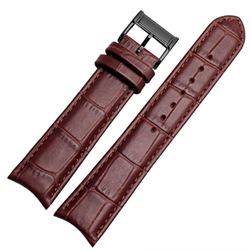Bracelet montre cuir véritable 20 mm à extrémité incurvée bleu pour Citizen