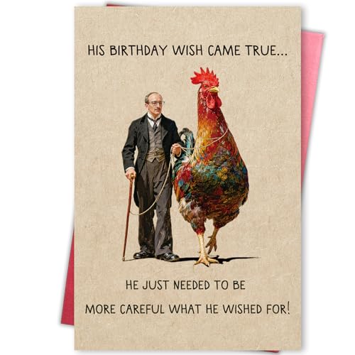 Gevinna Funny Birthday Card for Men, Sarcastic Humor Birthday Card
