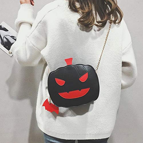 Tongina Bolsa de abóbora feminina saco de doces de halloween pequeno diabo bolsa de ombro mensageiro