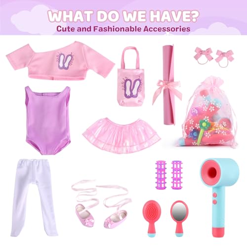 Muñeca bailarina americana 16 pulgadas con accesorios miniatura 6
