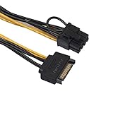  Wokee 15Pin SATA Stecker auf 8pin (6 + 2) PCI-E Stecker Grafikkarte Netzteil Kabel