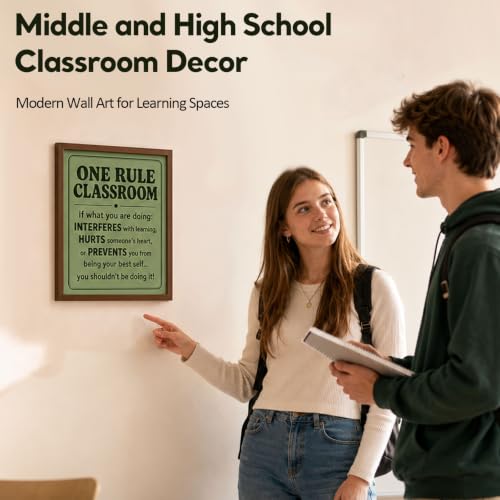 Classroom Decor Wall Art Print, One Rule Classroom Poster With Positive Message, Teacher Wall Decor For Middle And High School Teachers, Classroom Rules Artwork For Student Learning Space, Back To School Decoration(11x14 Rule) - Image 6