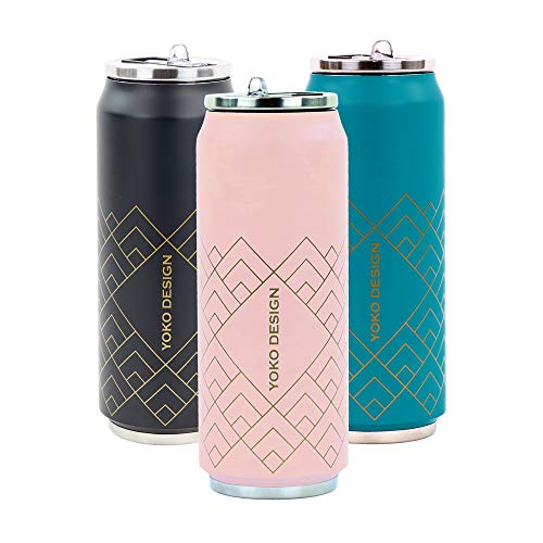 YOKO DESIGN Canette Isotherme Double Paroi en Acier Inoxydable, sans BPA, Gourde réutilisable éco-Responsable pour Eau, Sport, Enfant, Bureau, Voyage 280/500/700 ML Cover