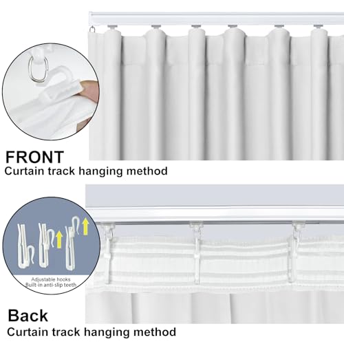 Image of Room Divider Blackout Curtain Track Curtains Wall Dividers Panels Screen for Living Rooms Bedroom Office Privacy Partition Separation, W100 x L84 Inch,1 Panel, White