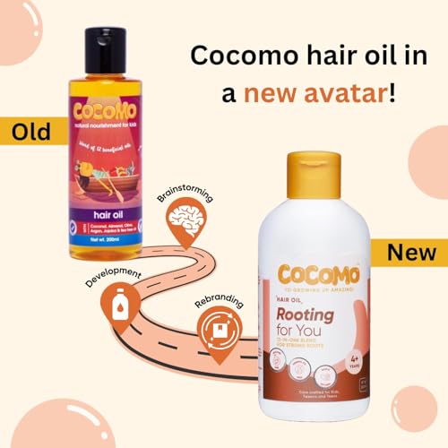 Image of Cocomo Rooting For You Hair Oil - 200ml (Age 4+ years) 12-in-1 Blend for Strong Roots & Softer Hair | with Olive, Almond, Jojoba Oil | Mineral-Parabens-Sulfates Free | Natural Oil for Kids