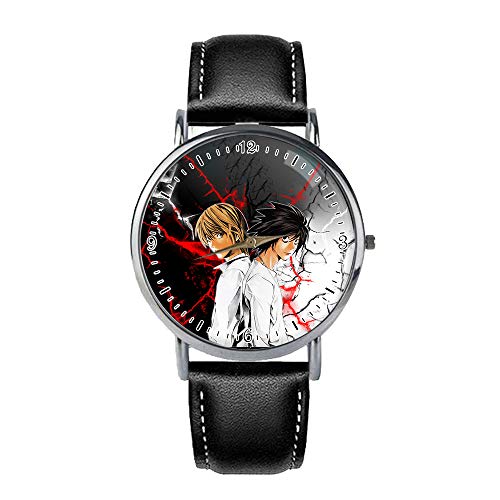 Haililais Death Note Reloj de Bolsillo atmósfera Simple Reloj de Bolsillo mecánico de Acero Inoxidable de línea Blanca de Bolsillo mecánico del Reloj de Cuarzo de Acero Inoxidable Reloj de Bolsillo