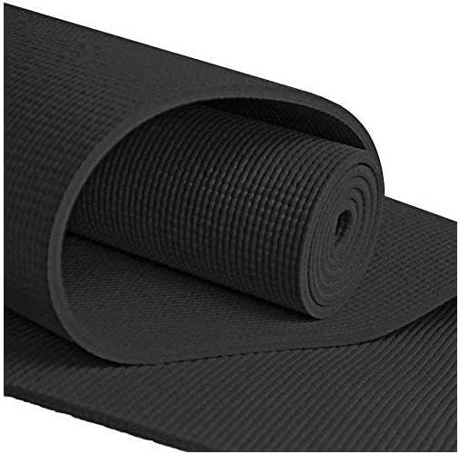 Image of Yoga Mats for Women and Men NBR Material with Carrying Strap, Extra Thick Exercise Mats for Workout Yoga Mat for Women for Workout, Yoga, Fitness, Exercise Mat Anti Slip Yoga Mats (4mm) (Black)