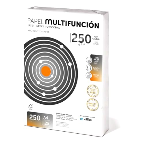 Folios A4 250gr 25 feuilles, Papier multifonction Imprimante, Feuilles Imprimantes Laser et Injection, Photocopieur, Pour usage Bureau, Matériel scolaire,...