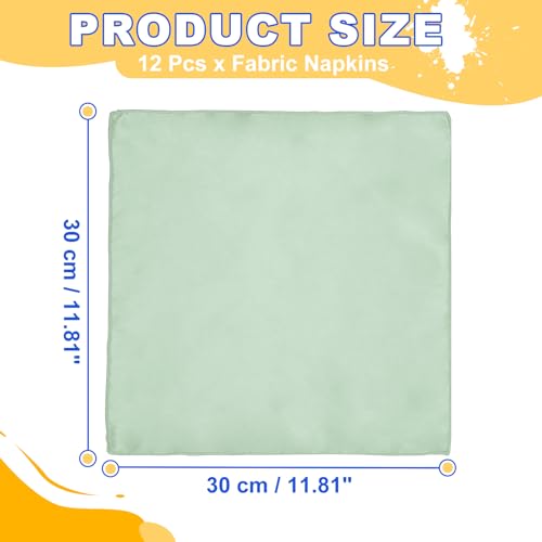 Servilletas de satén verde claro para bodas y cenas elegantes, pack de 12 3