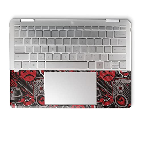 Image of MightySkins Carbon Fiber Skin Compatible with HP Spectre x360 14 inch (2022) Full Wrap Kit - Red Hip Hop | Protective, Durable Textured Carbon Fiber Finish | Easy to Apply | Made in The USA