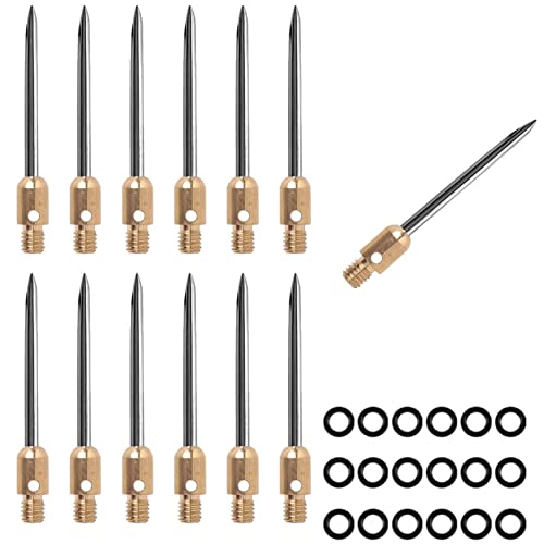 HERZWILD 12 Stück Dartspitzen Stahl Gold-Silber